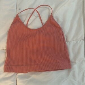 Colsie Women's Coral Ribbed Crop Tank Top Size medium